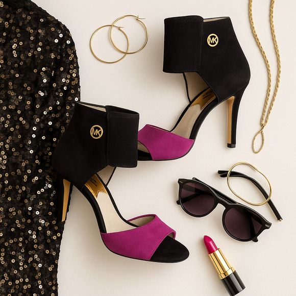 Michael Kors Sivian Bootie Suede Pomegranate Stiletto 4.5” Heels Size 8 M - Picture 3 of 11